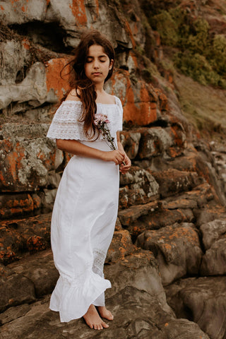 White Stretchy Bodysuit Top - Tea Princess Dove Two Piece Set - Girl Dresses For Hire