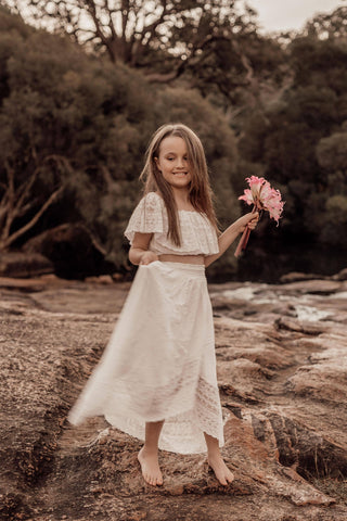 Tropical Tween Glam: Girl Dresses For Hire - Tea Princess Eve Two Piece Set