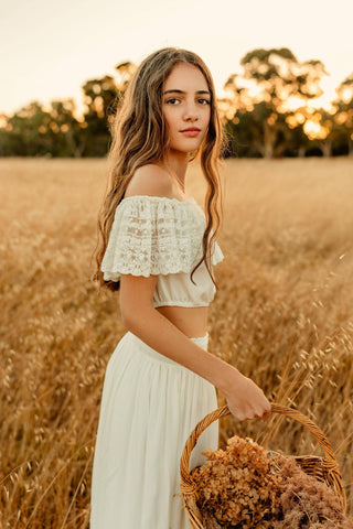 Special Occasion Elegance: Girl Dresses For Hire - Tea Princess Eve Two Piece Set