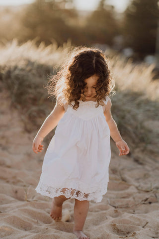 Vintage Lace Bodice Dress - Tea Princess Ivory French Vanilla Dress - Girl Dresses For Hire