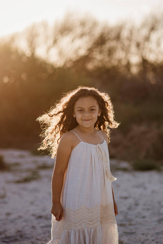 Special Occasion Attire - Tea Princess Ivory Sage Dress - Girl Dresses For Hire