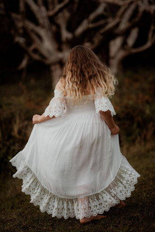 Soft Flowing Cotton Rayon Fabric Dress - Tea Princess Maya Dress - Girl Dresses For Hire