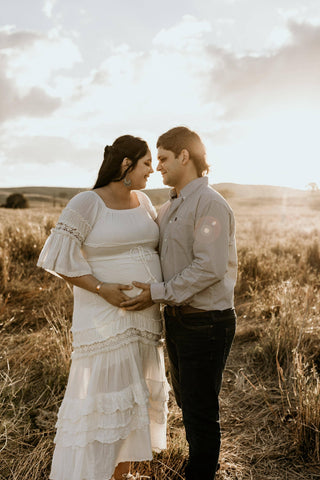 Turkish Cotton Material Dress - The Boho Shed Angelica Dress - Maternity Dress Hire