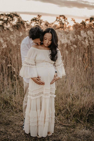 Elastic Neckline and Waistline Dress - The Boho Shed Angelica Dress - Maternity Dress Hire