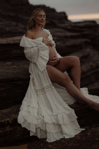 The Boho Shed Queen Kimono: Maternity Dress Hire - Open Bump Boho Maternity Photoshoot Kimono