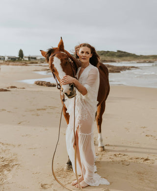 Wedding Robe or Elopement Gown Australia - We Are Reclamation Bloom Where You Are Gown - Maternity Wedding Dress Hire