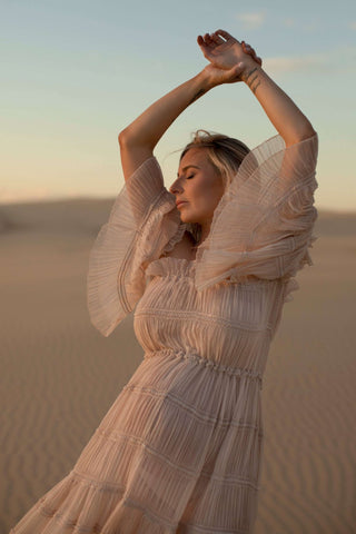 Sheer and Dramatic Maternity Photoshoot Gown For Hire