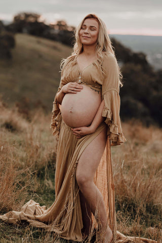 Versatile Maternity Dress Hire: We Are Reclamation Dreams Like These Three Piece Gown - Maternity and Beyond Gown Australia