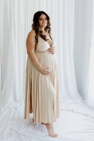 One Size fits all: We Are Reclamation Everyday Is Joy Slip Dress - maternity dress hire - Plus Size Friendly Dress Australia