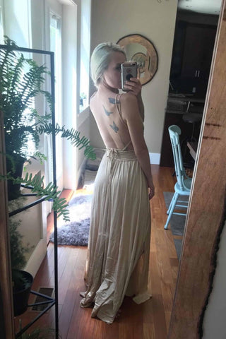 Open Back Maternity Dress Hire Australia - We Are Reclamation Everyday Is Joy Slip Dress