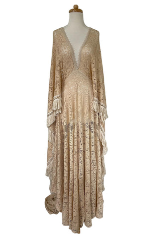 Bohemian Ivory Lace Maternity Dress Hire - We Are Reclamation Magic Maker Gown - Dark Ivory - Reclamation Gown Rental Australia