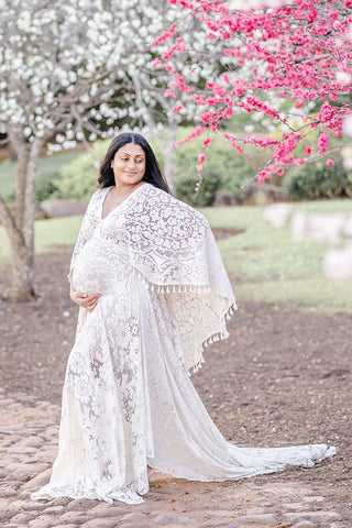 Adjustable Fit For Plus Size Ladies Maternity Dress Hire - We Are Reclamation Magic Maker Gown - Ivory - Reclamation Gown Rental Australia