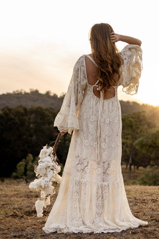 Open Back Maternity Gown - Adjustable Fit and Style - Maternity Dress Hire - We Are Reclamation Much Love Gown - Reclamation Gown Rental Australia
