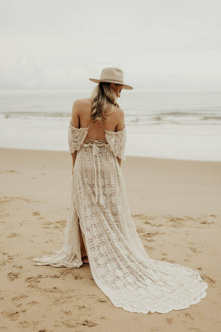 Boho Vintage Maternity Dress Hire - We Are Reclamation There Is Only This Moment Gown - Reclamation Gowns Rental Australia