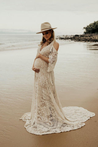 Stunning Vintage Lace Maternity Dress Hire - We Are Reclamation There Is Only This Moment Gown - Reclamation Gowns Rental Australia