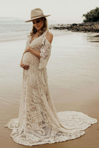 Stunning Vintage Lace Maternity Dress Hire - We Are Reclamation There Is Only This Moment Gown - Reclamation Gowns Rental Australia