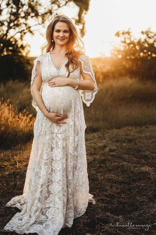 Handmade Vintage Lace Maternity Dress Hire - We Are Reclamation There Is Only This Moment Gown - Reclamation Gowns Rental Australia