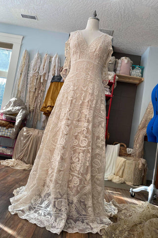Elegant Lace Maternity Bridal Gown - Maternity Dress Hire - We Are Reclamation There Is Only This Moment Gown - Reclamation Gowns Rental Australia