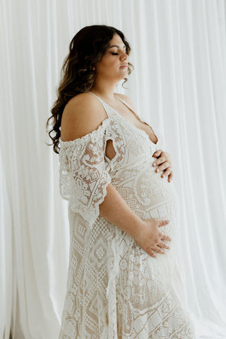 Bespoke Boho Maternity Dress Hire - We Are Reclamation There Is Only This Moment Gown - Reclamation Gowns Rental Australia