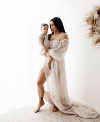 Stunning Floral Patterns Maternity Dress Hire - We Are Reclamation There’s Nothing Quite Like You Two Piece Floral Gown - Reclamation Gown Rental Australia