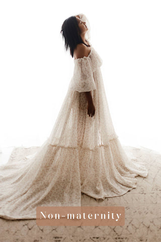 Maternity Dress Hire for Photoshoots - We Are Reclamation There’s Nothing Quite Like You Two Piece Floral Gown - Reclamation Gown Rental Australia