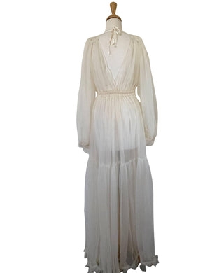 Elasticated Waistline, Side Split with Puff-Gather Sleeves Maternity Dress Hire - We Are Reclamation Wish For It Gown - Maternity and Beyond
