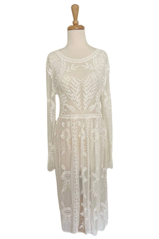 Lace Maternity Sheer Dress For Petite Ladies