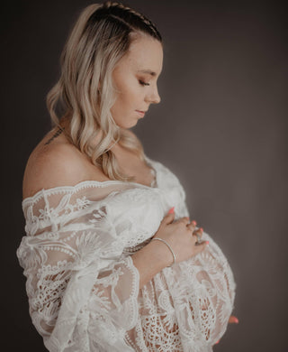 Zale The Label Daphne White Lace Maxi Dress - Versatile Lace Maternity Dress Hire