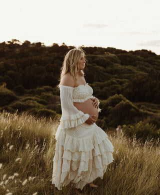 The Boho Shed Wild Heart Two Piece Dress: Boho Maternity Dress Hire