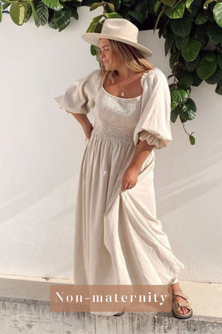 Girl and the Sun Paros Maxi Dress worn by non-pregnant lady