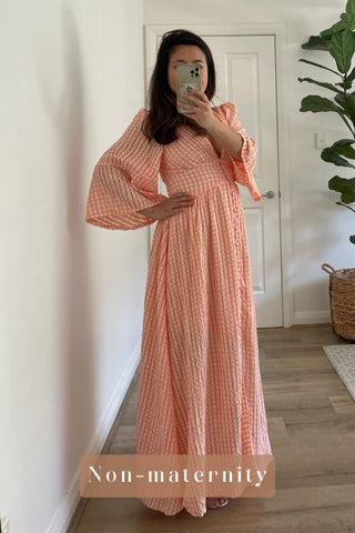Peach wedding guest dress hire Australia