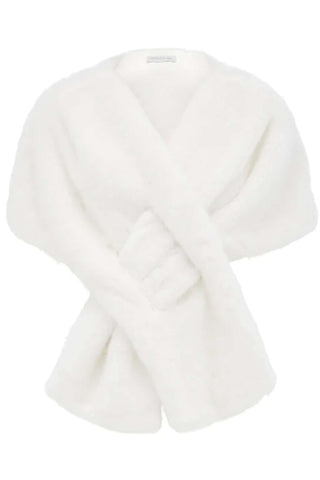 Forever New Sophia Faux Fur Wrap in white colour