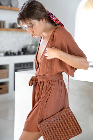 Hazel and Folk Melody Mini Dress - Cinnamon