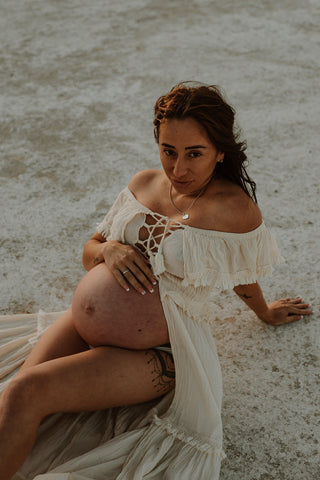 The Boho Shed Wanderlust Kimono: Maternity Dress Hire - Maternity Robe for Photoshoot