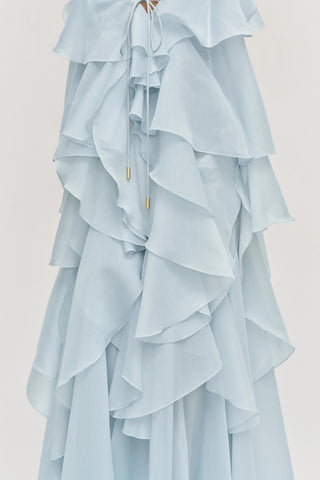 Aje Pandorea Layered Maxi Dress - Silver Blue