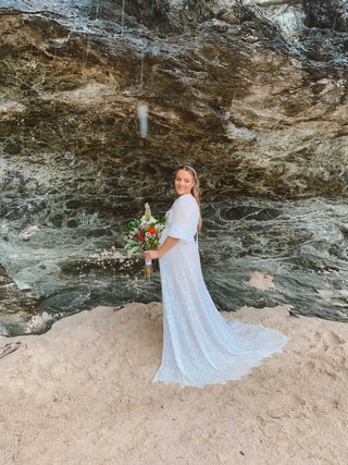 Co & Ry Harriet Maternity Photoshoot Dress (with train) - Beach Wedding Dress Hire