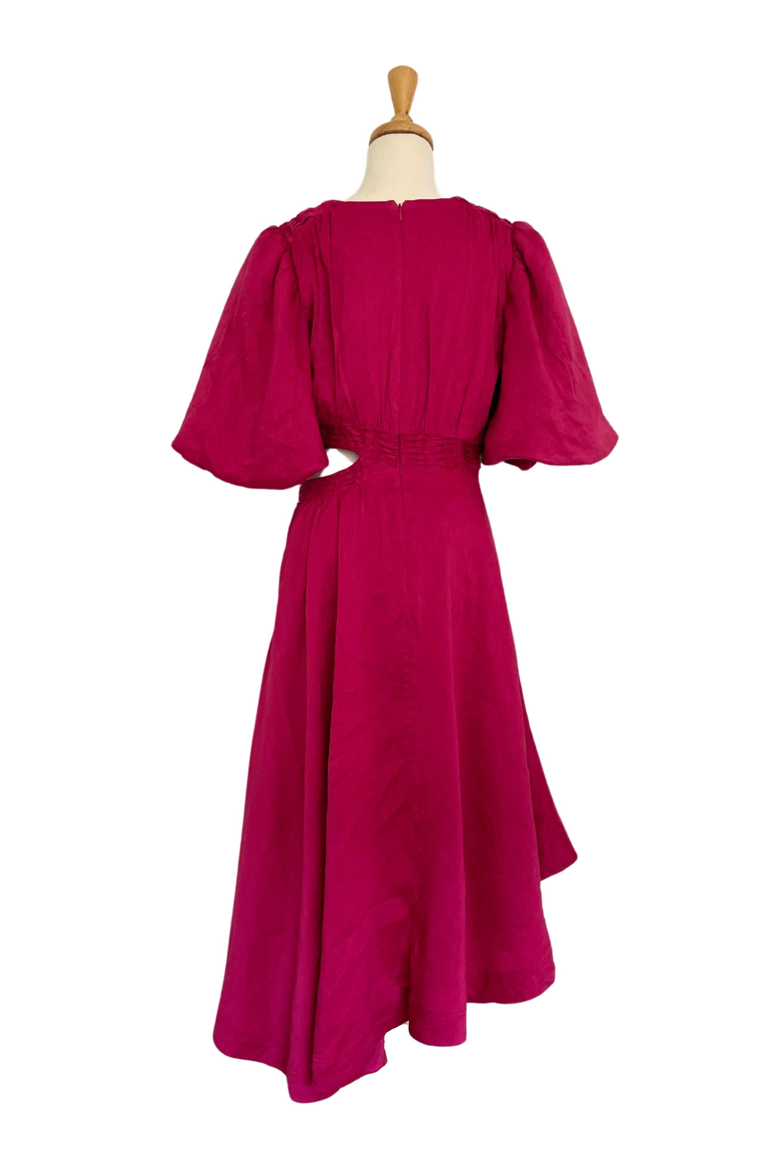 aje tidal tucked cut out midi dress Aje - Tidal Tucked Cut Out Midi Dress