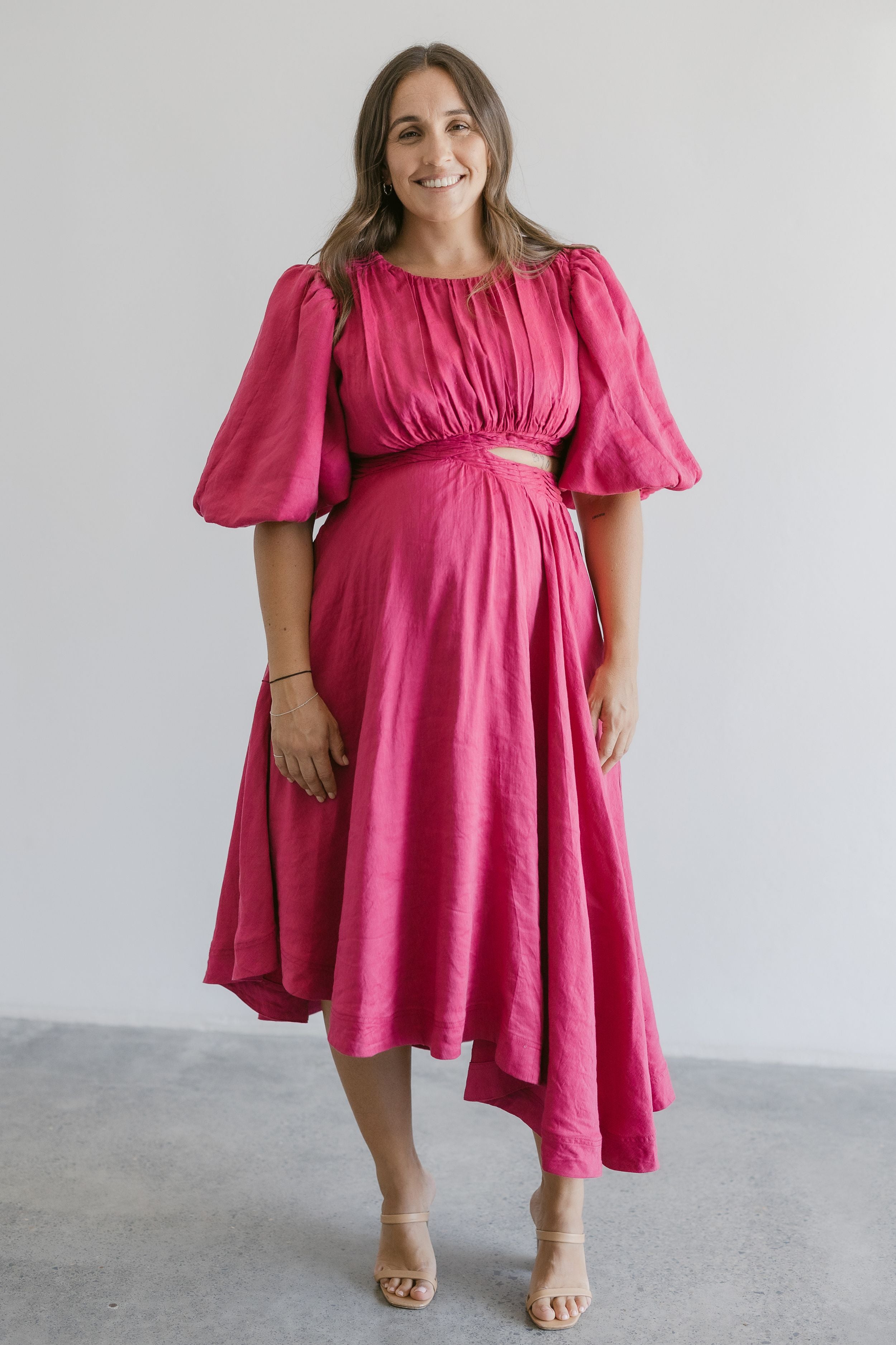 aje tidal tucked midi dress Aje Tidal Tucked Cut Out Midi Dress