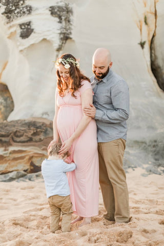 Chelsea Cotton Maternity Maxi Dress - Blush Pink: Size M Maternity Dress Hire - Baby Shower Dress Hire Australia - Size L Maternity Dress Hire