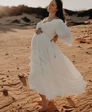 Coven & Co Juliet Gown - Boho Maternity Dress Hire - Timeless and Romantic