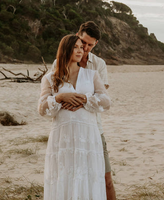 Family Photoshoot Dress Hire - Coven & Co Lover Gown - Capture stunning photos in this romantic gown. Hire now for maternity and beyond!