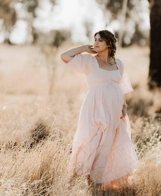Coven & Co Starlight Gown - Pink - Maternity Dress Hire - Sweetheart Neckline