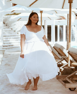 Plus-size maternity dress hire - Coven & Co True Romance Gown, size XL fits AUS 14-18.