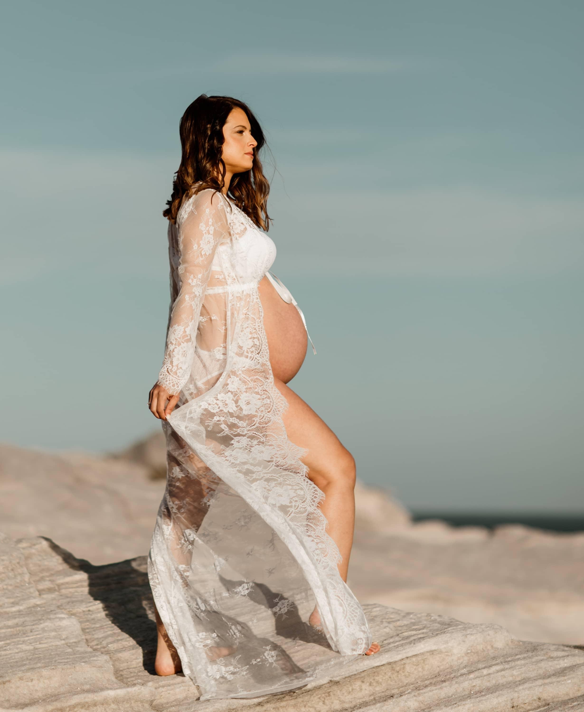 White dress with store kimono