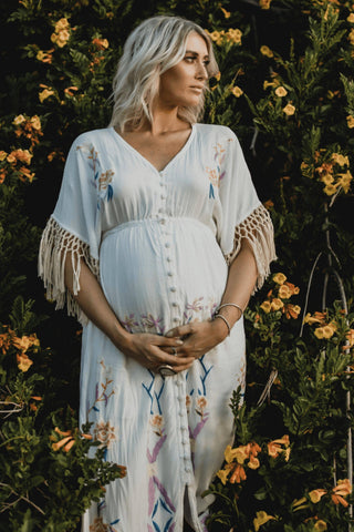 Enchanting Earthy Tones Maternity Dress Hire - Fillyboo Bojangles Maxi Dress