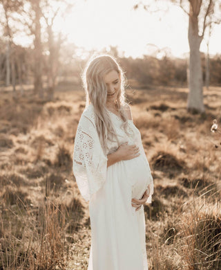 Elegant Ivory Maternity Dress Hire - Fillyboo 'CLEO'