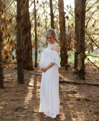 Fillyboo Wonder Years Maternity Maxi Dress - Maternity Dress Hire Detachable Waist Tie Included