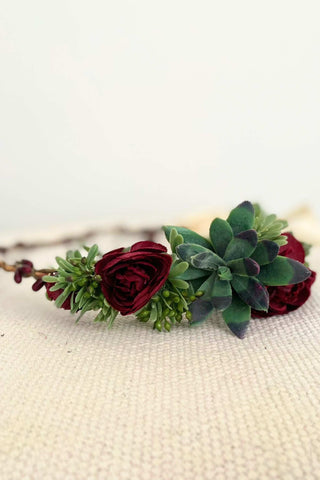 Burgundy Flower Crown Hire