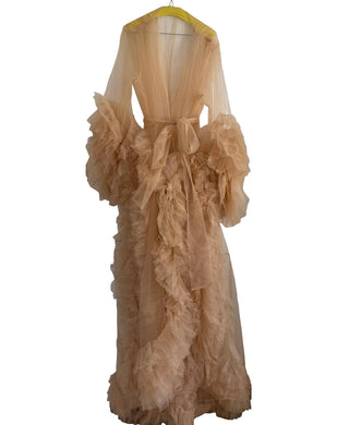 Rent Gigi Tulle Robe - Beige - Maternity Photoshoot Robe - Showstopper Photoshoot Maternity Dress Hire and Robe