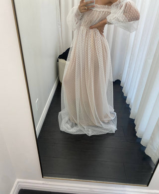 Isadora Tulle Maternity Maxi Gown With Nude Lining - Hire Now